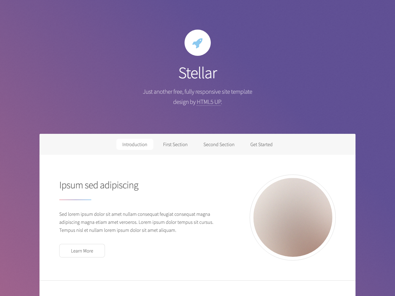 Gatsby Starter Stellar screenshot