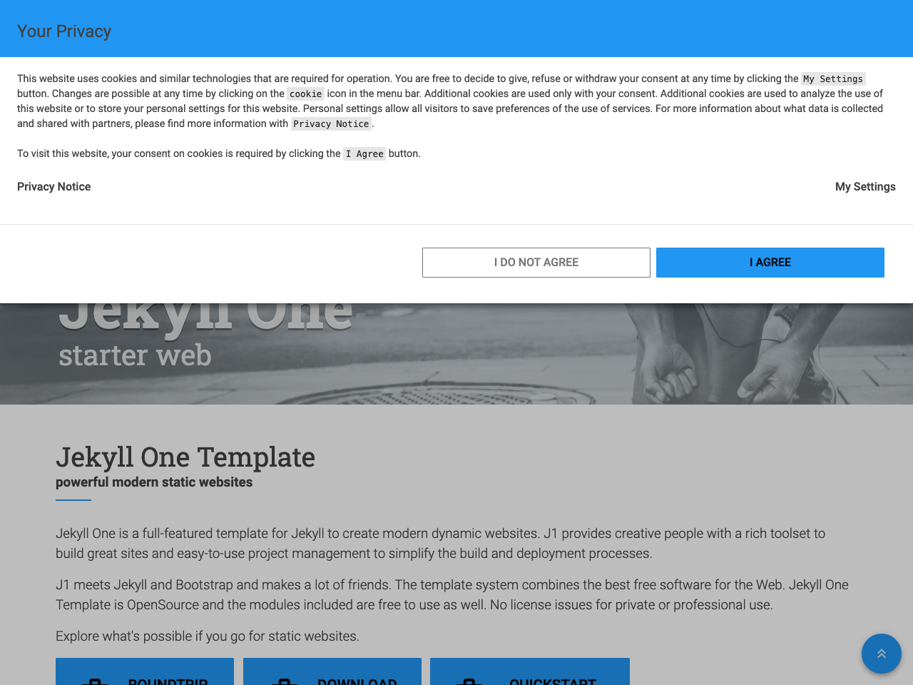 J1 Template Starter screenshot