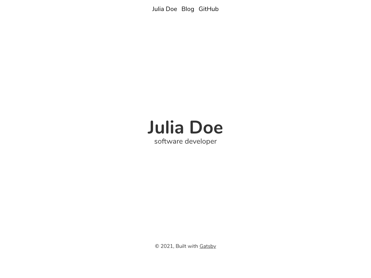 Gatsby Starter Julia screenshot