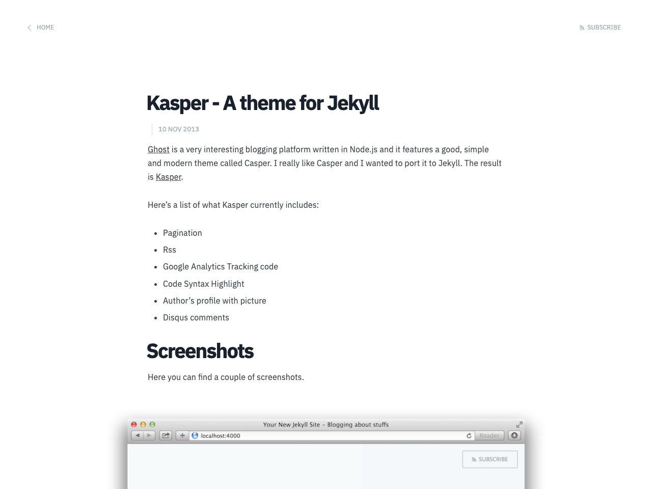 Kasper screenshot