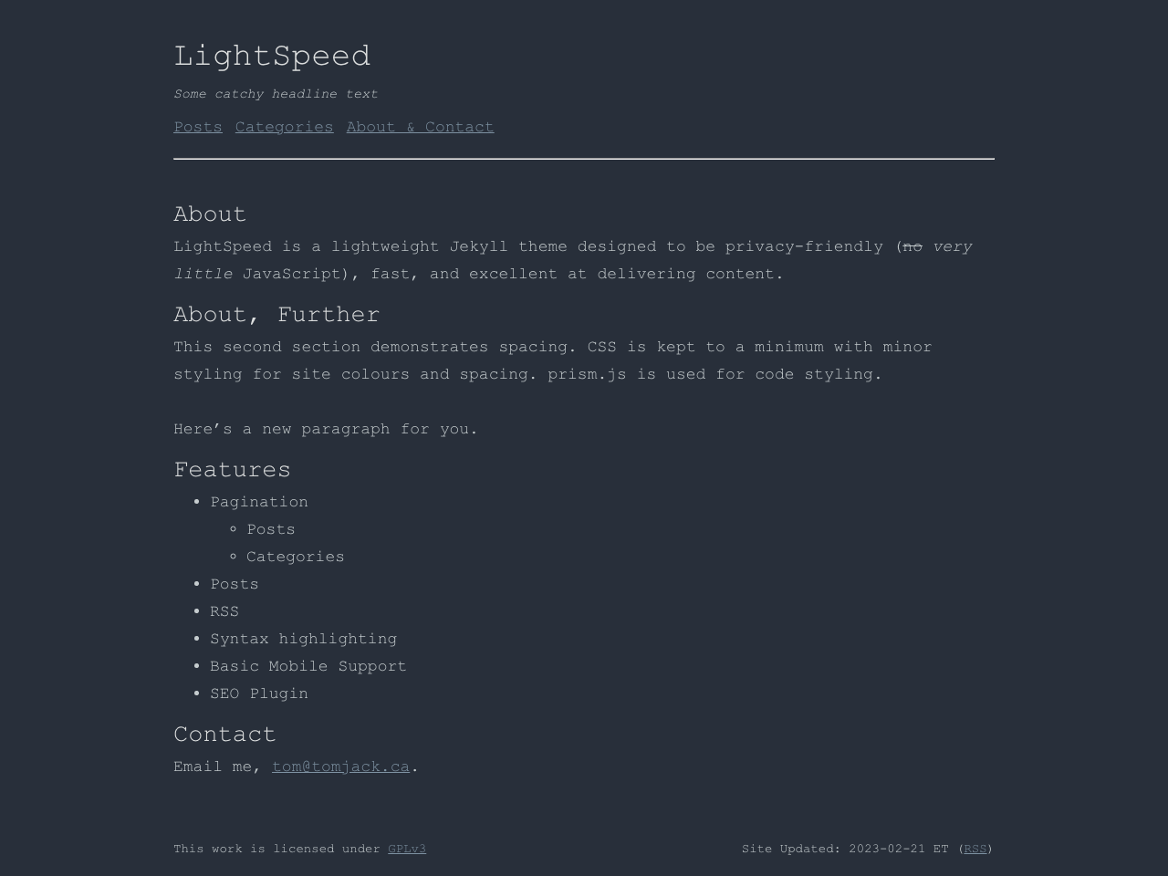 Lightspeed screenshot