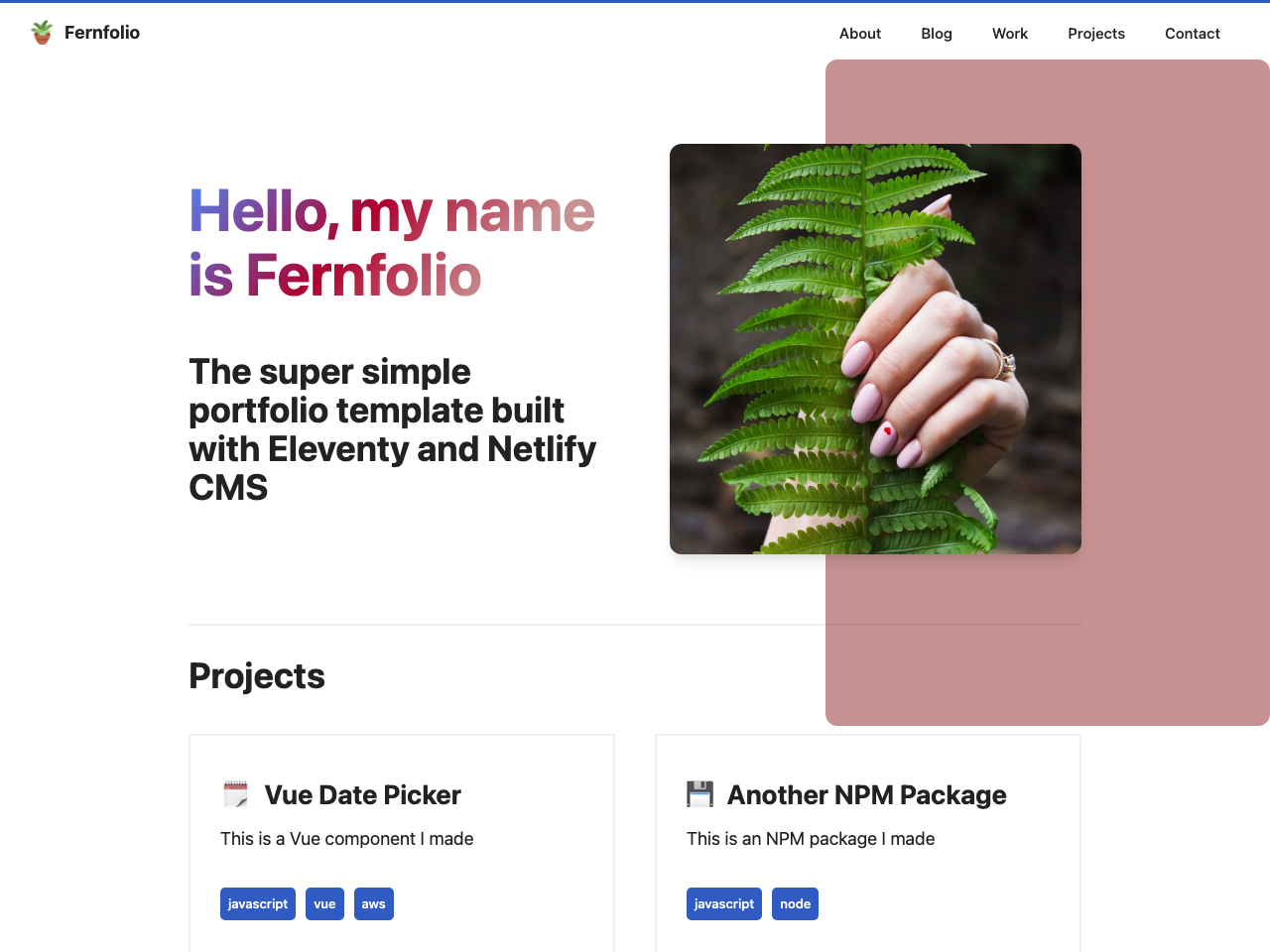 Fernfolio screenshot